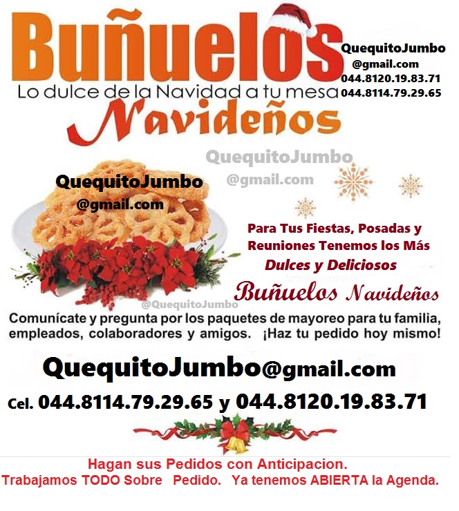 Quequito Jumbo Buñuelos Navideños en Monterrey Dulces Regalos de Navidad