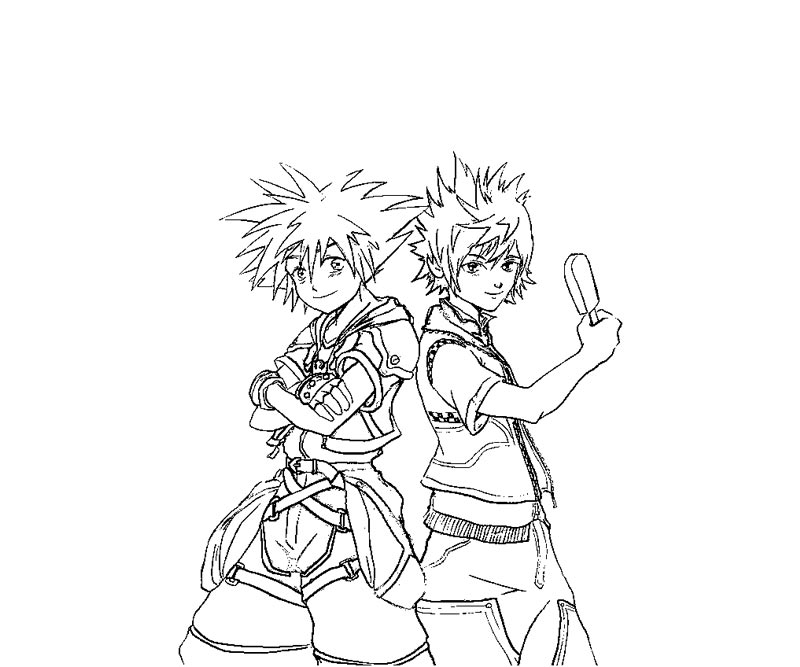 Kingdom Hearts Sora Coloring Coloring Pages