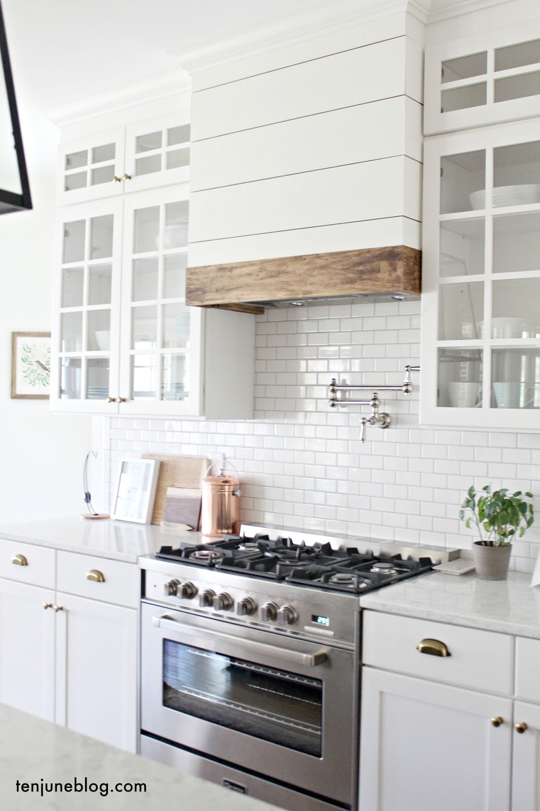 FARMHOUSE HOOD VENT DIY WITH SHIPLAP AND STAINED WOOD, EXTREME KITCHEN  MAKEOVER