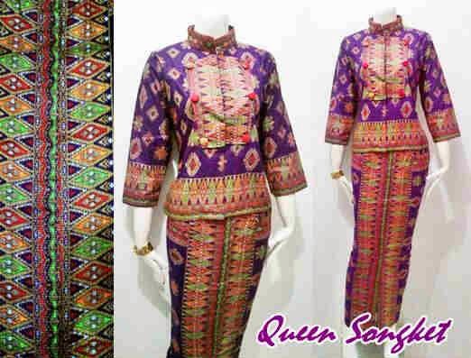  Model Baju Batik Wanita Seri Queen Motif Kain Songket 