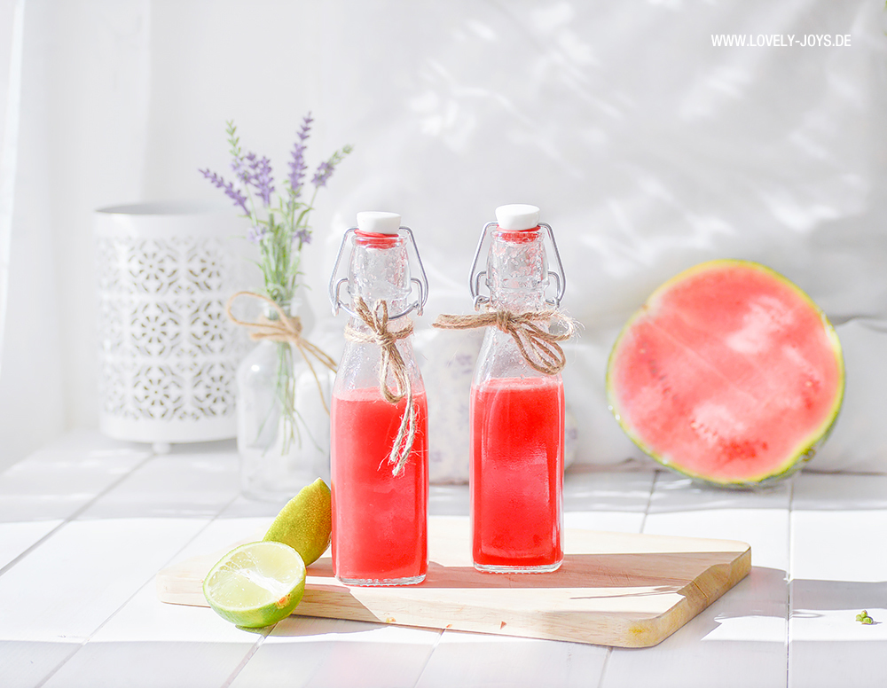 Wassermelone Limonade Limette Minze Rezept hausgemacht Wassermelone Limonade Limette Minze Rezept hausgemacht