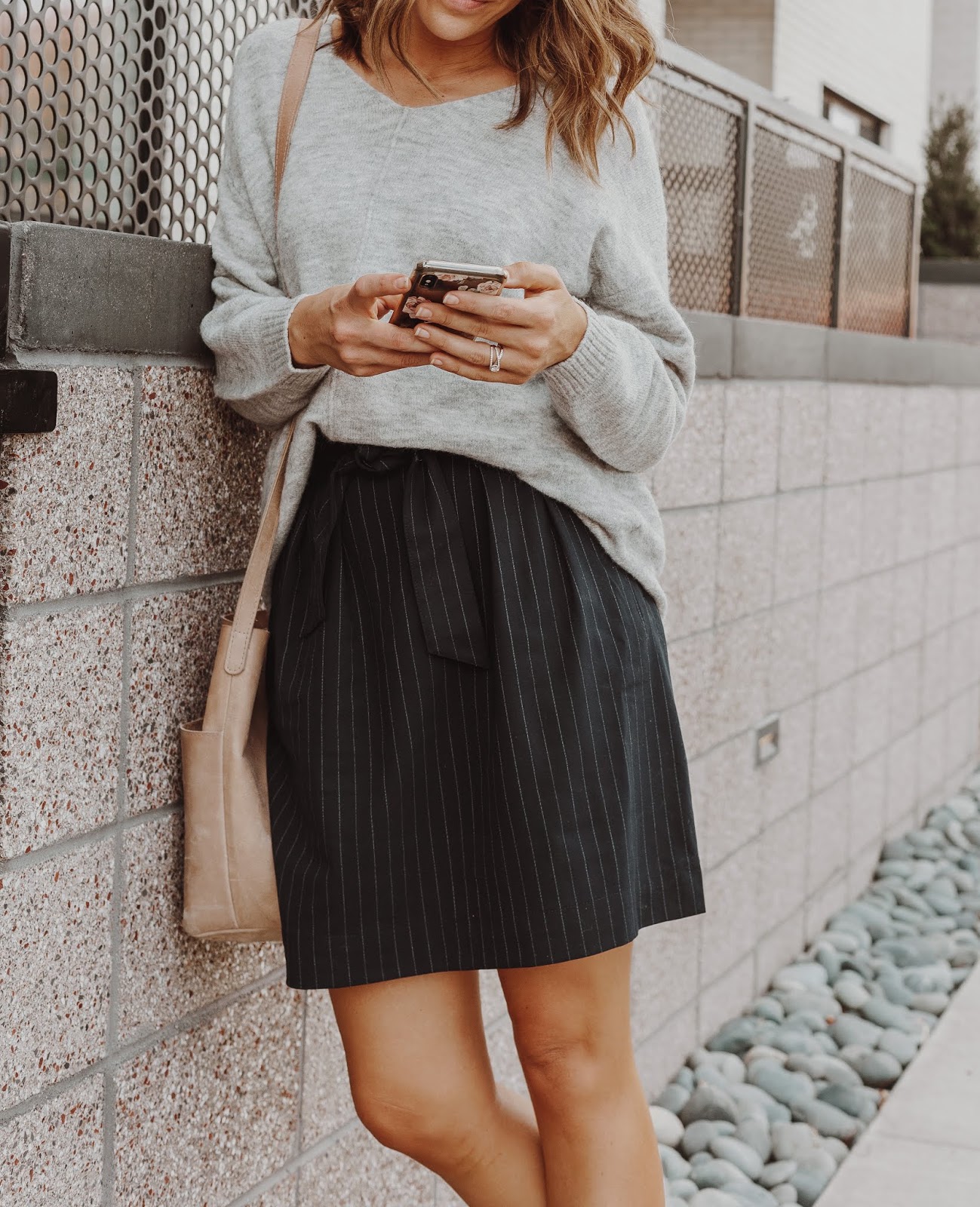 Fall Work Outfit Skirt + Sweater Leah Behr