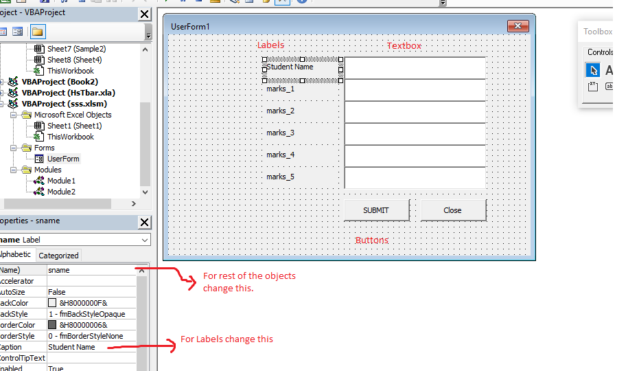 Creating a userform in Excel - VBA | Shubu