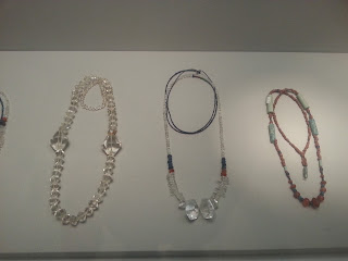 Glass beads strung to make necklaces