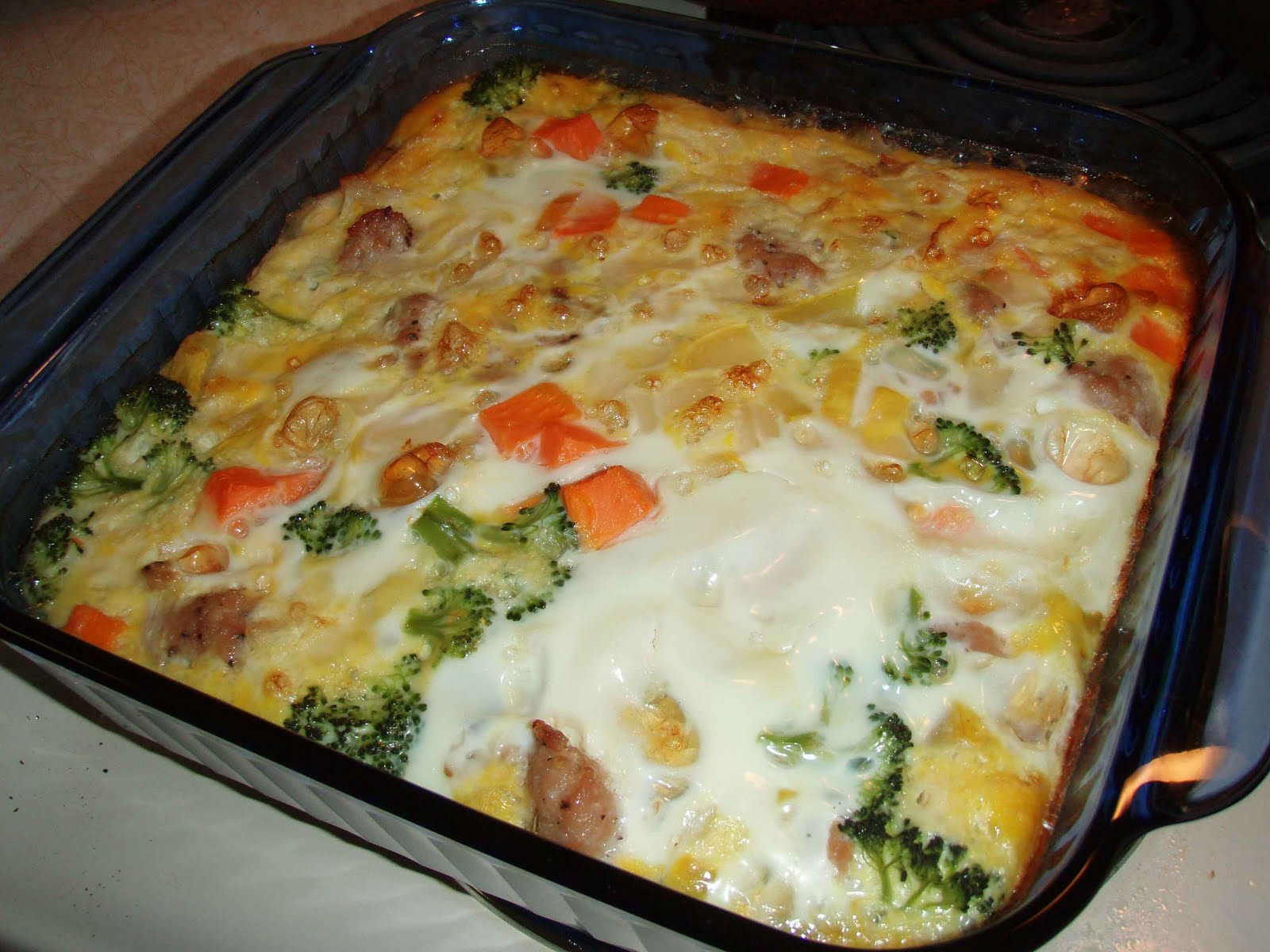 Scooter and Triangle Girl: Sausage and Vegetable Egg Bake