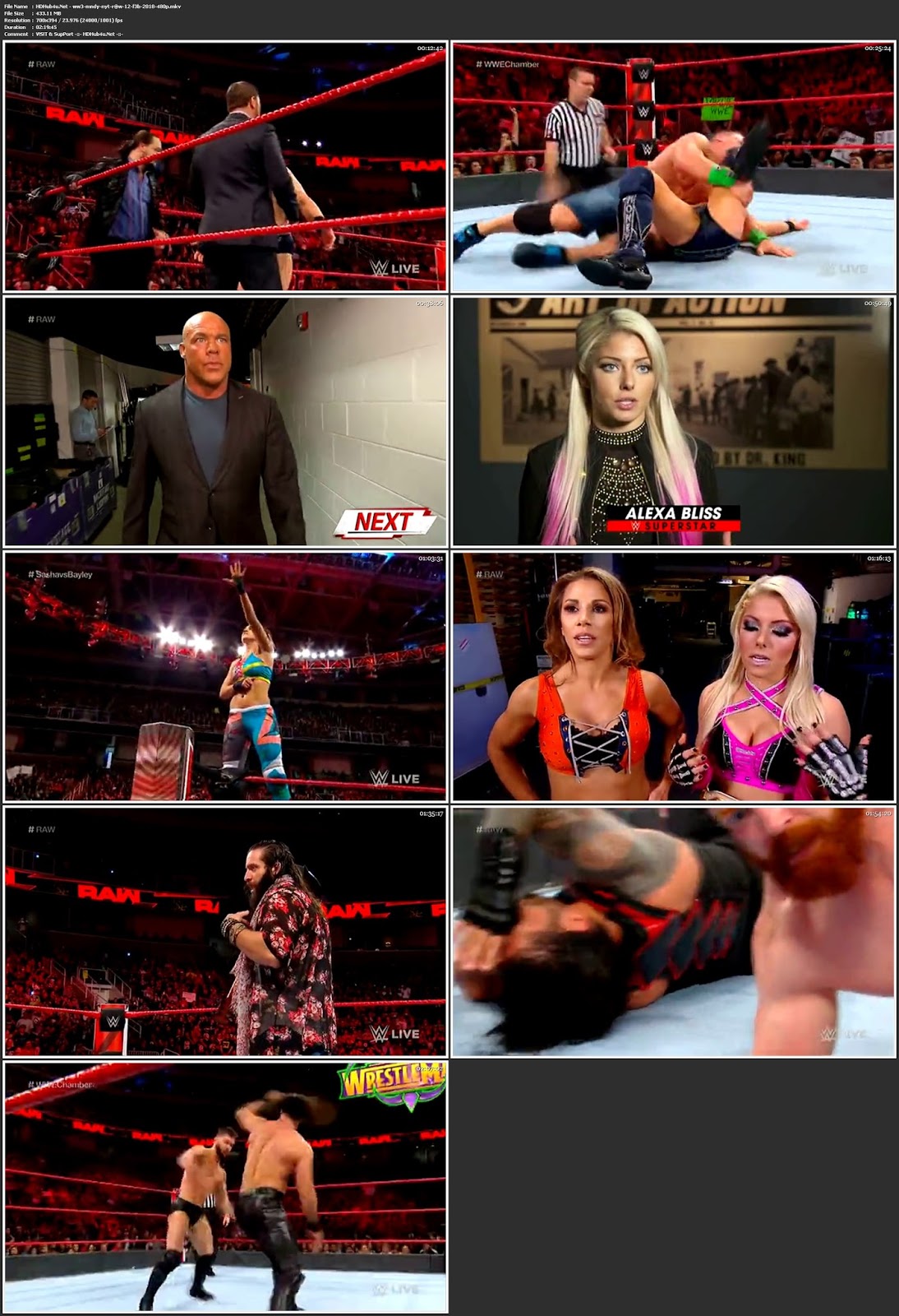 WWE Monday Night Raw 12th February 2018 480p HDTV 400MB Download