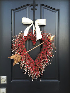 valentine's wreath cupid's arrow heart