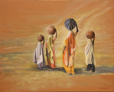 Mujeres por el desierto de Thar (imagen de uso gratuito)
