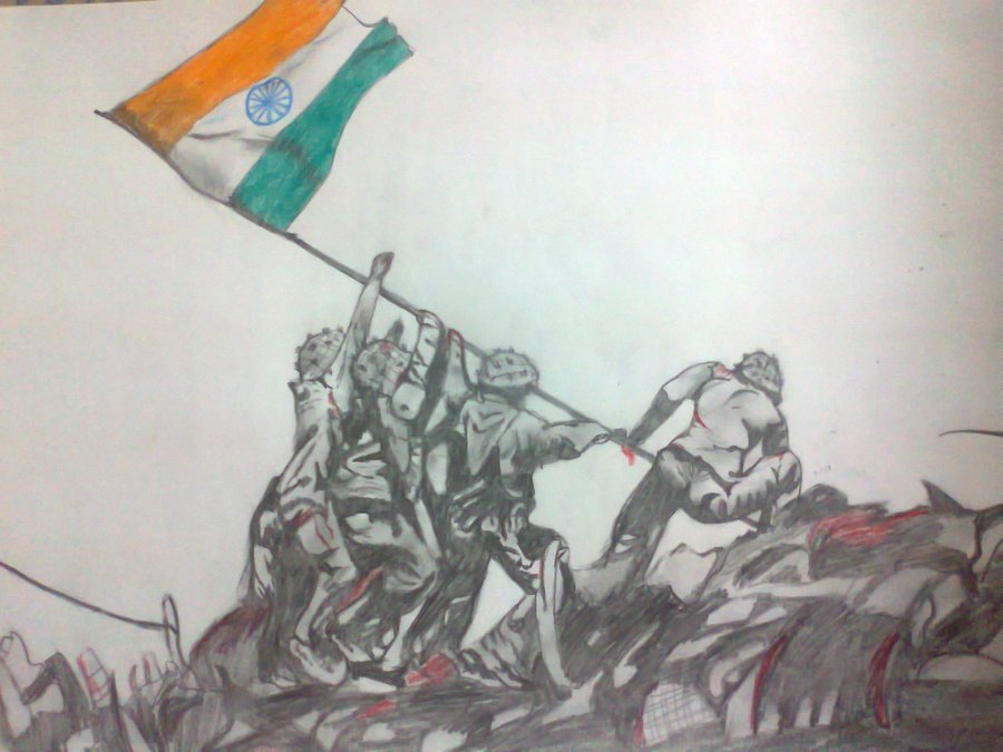 69th Independence Day 2015 Pencil Drawing Images and Art Drawing For ...
