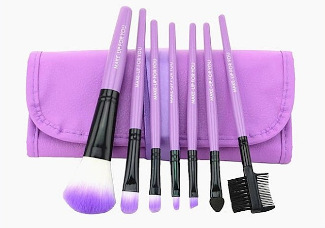 Purple Portable Makeup Brush Set, Makeup Brushes