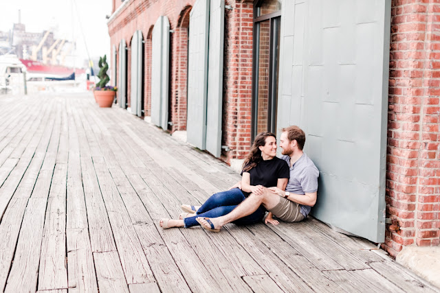Spring Sunrise Engagement Session in Fells Point Baltimore photographed by Maryland Wedding Photographer Heather Ryan Photography
