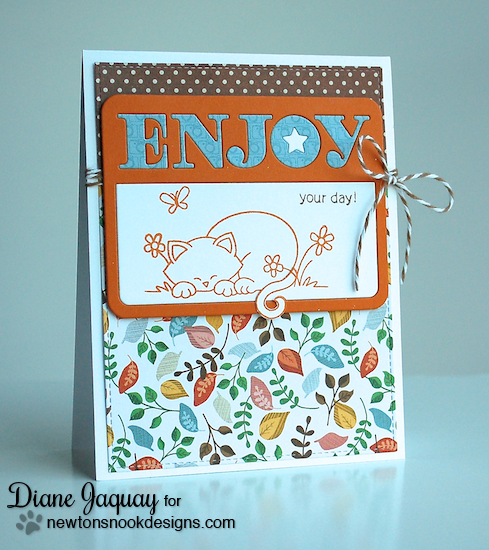 Cute Kitty card by Diane Jaquay for Newton's Nook Designs - Newton's Daydream Cat stamp set 