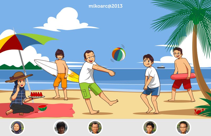 MIKOARC STUDIO Kartun Liburan Di  Pantai 