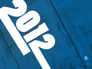 2012 Text Typography Blue Texture Wallpaper