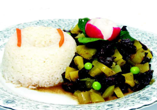 Olluco guisado con sangrecita