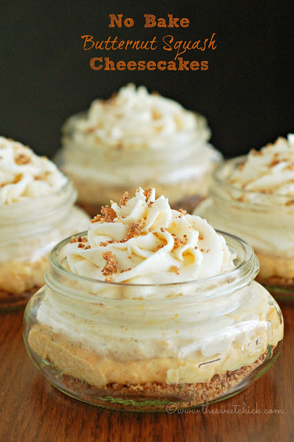 No Bake Butternut Squash Cheesecakes by The Sweet Chick