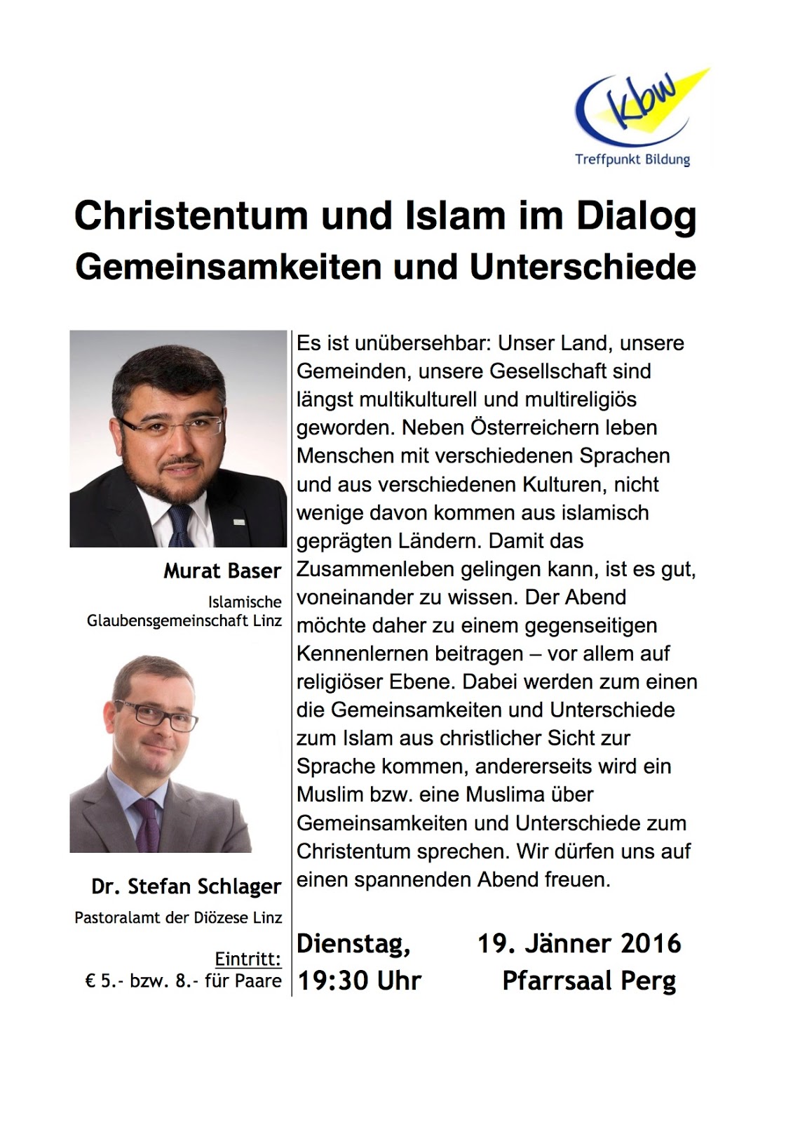 Katholisches Bildungswerk Perg KBWDialog Christentum und Islam
