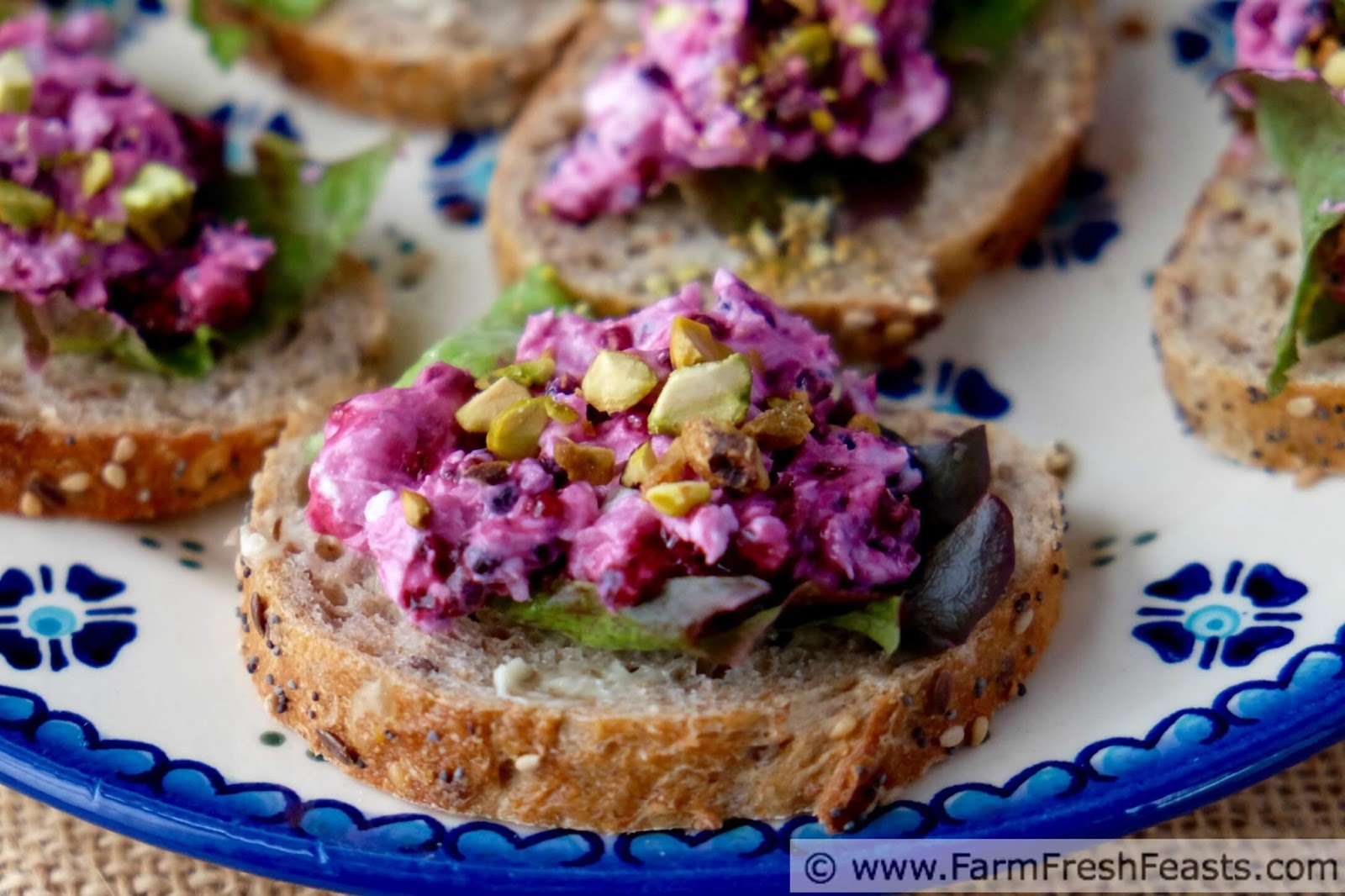 Farm Fresh Feasts Black Raspberry & Goat Cheese Crostini