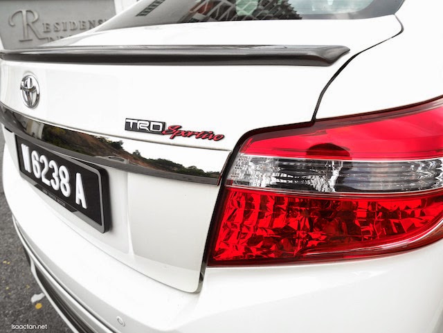 There's no mistaking the Toyota Vios TRD Sportivo with its red emblem 