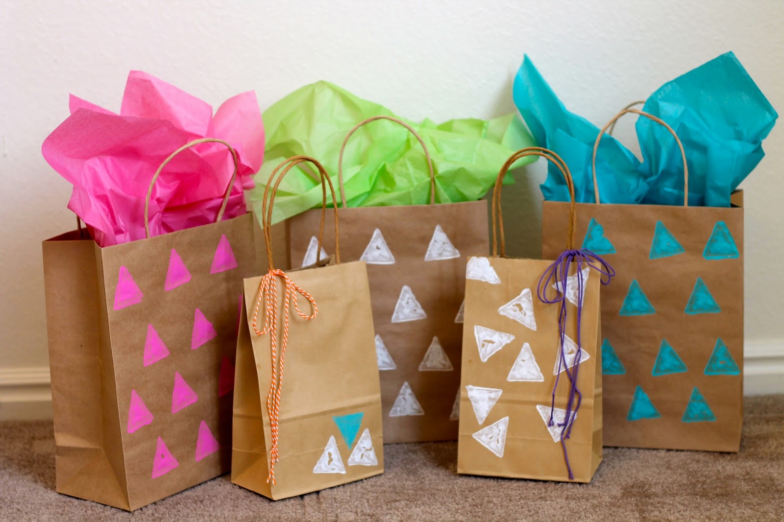 Silver Lining: diy stamped paper gift bags