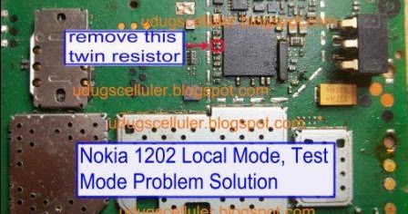 analysis of mobile nokia 1202 local mode test mode problem solution