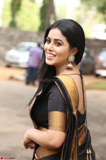 Poorna in Cute Backless Choli Saree Stunning Beauty at Avantika Movie platinum Disc Function ~  Exclusive 020
