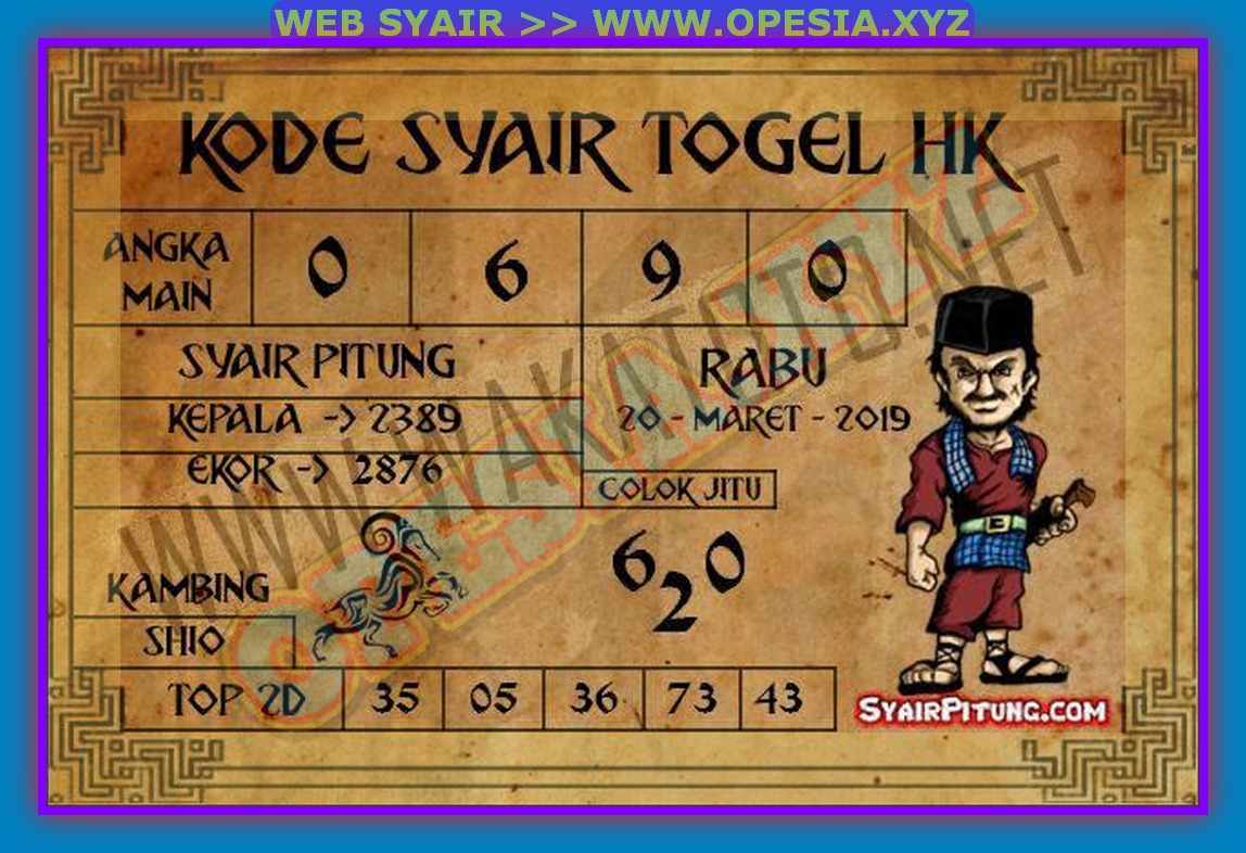 Kode Syair hongkong Rabu 20 Maret 2019 GOsyair SEDIA Kode Syair hongkong Rabu 20 Maret 2019 GOsyair SEDIA