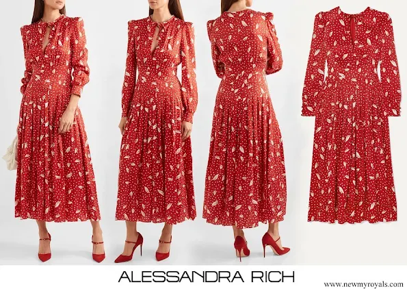 Kate Middleton wore Alessandra Rich silk jacquard midi dress