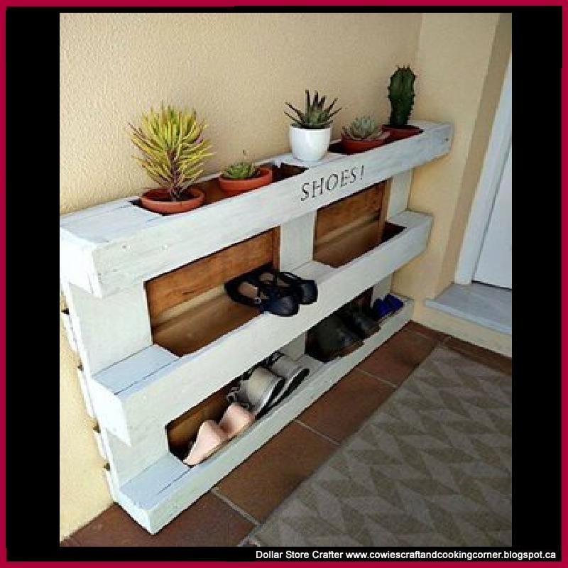 Dollar Store Crafter Turn A Pallet Into A Shoe Rack