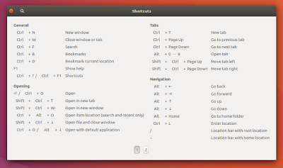 Shortcuts window Ubuntu 16.10 Yakkety Yak
