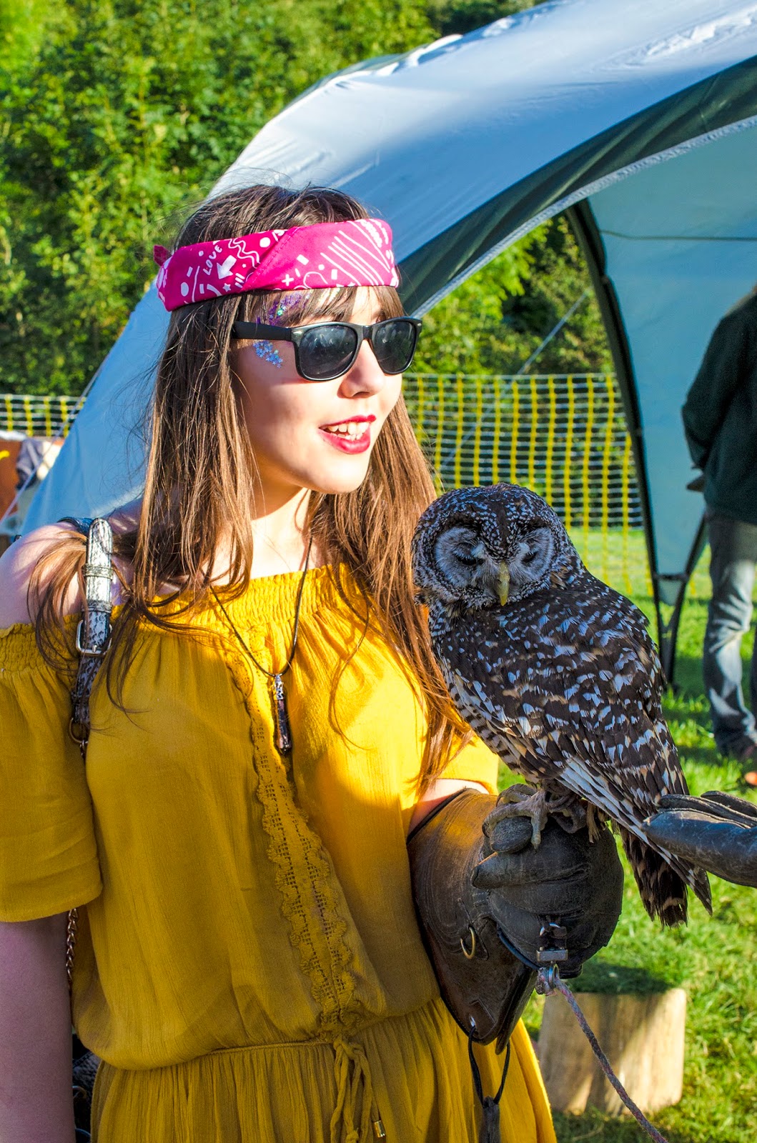 owl petting at bestival jessica holgate