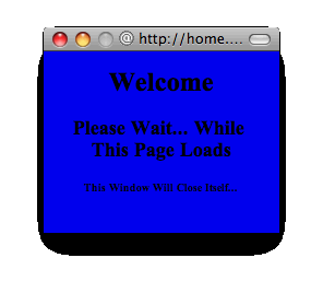 The 'Hello Goodbye' window when using MSIE or Opera