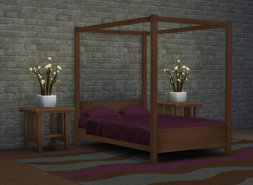 My Sims 4 Blog Modern Four Poster Double Bed By Ignorantbliss