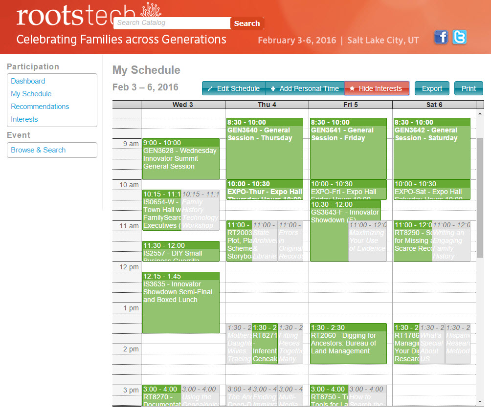 Jana's Genealogy and Family History Blog Exploring the "My Schedule
