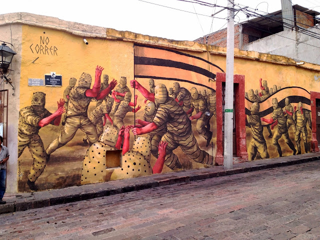 Street Art By JAZ in Queretaro Mexico For Board Dripper StreetArt / Graffiti Festival. main view