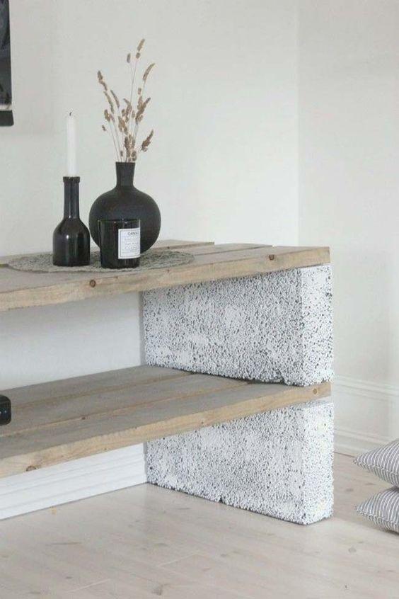 Furniture with cement blocks - Diy Fun World