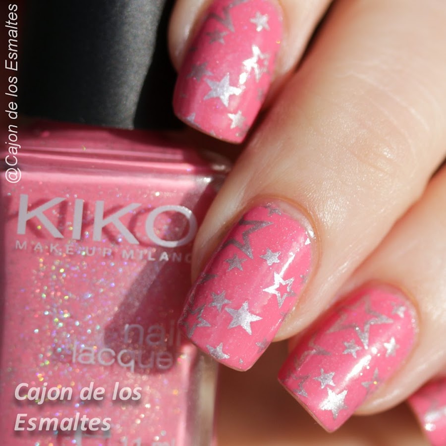 Estampado en rosa y plateado