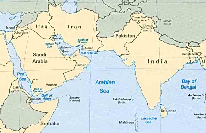 Where Is The Arabian Sea Located On A Map Of Asia Second U S Mers