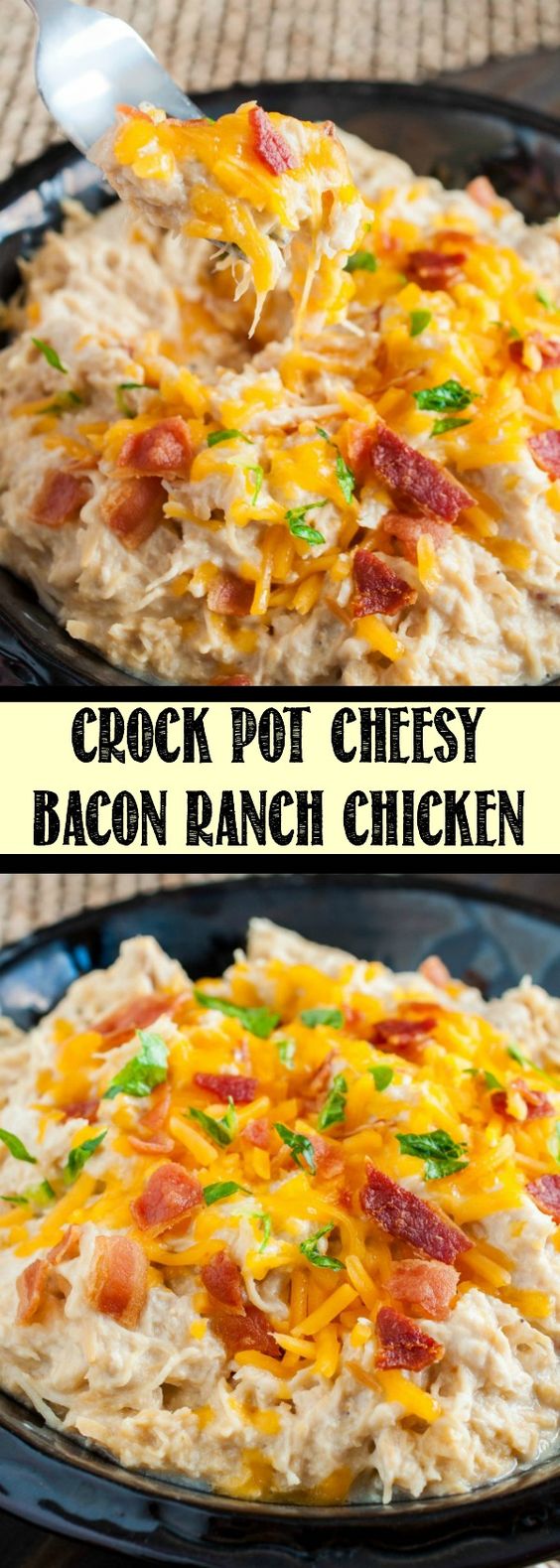 CROCK POT CHEESY BACON RANCH CHICKEN healthy meals recipe