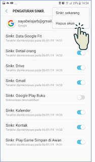 Cara Keluar akun Gmail di Android 7