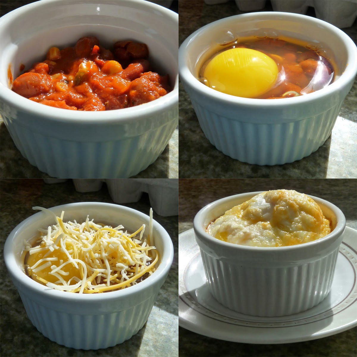 Leftover Chili Baked Eggs
