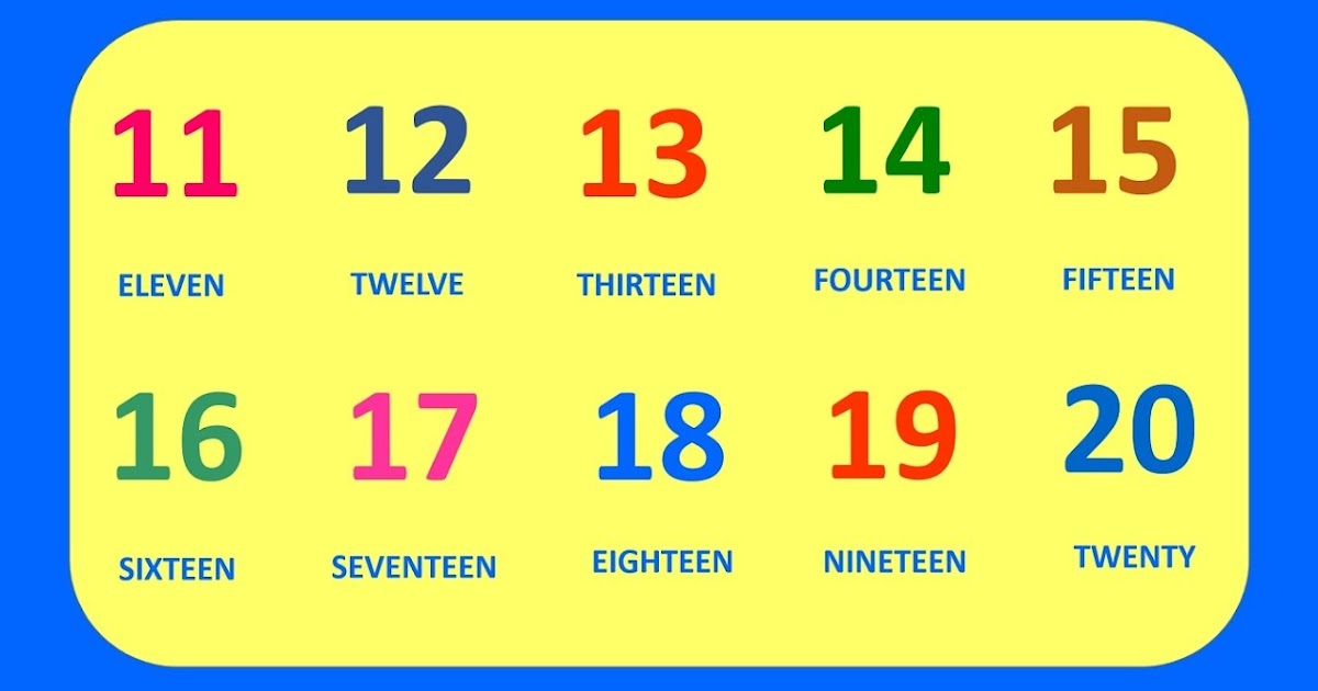 Numbers from 11 to 20