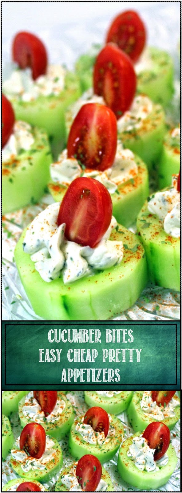 52 Ways to Cook Cucumber Bites with Herb Cream Cheese and Cherry
