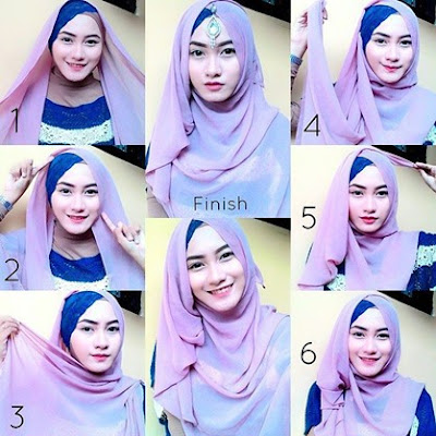 tutorial model hijab wisuda segi empat dua warna terbaru