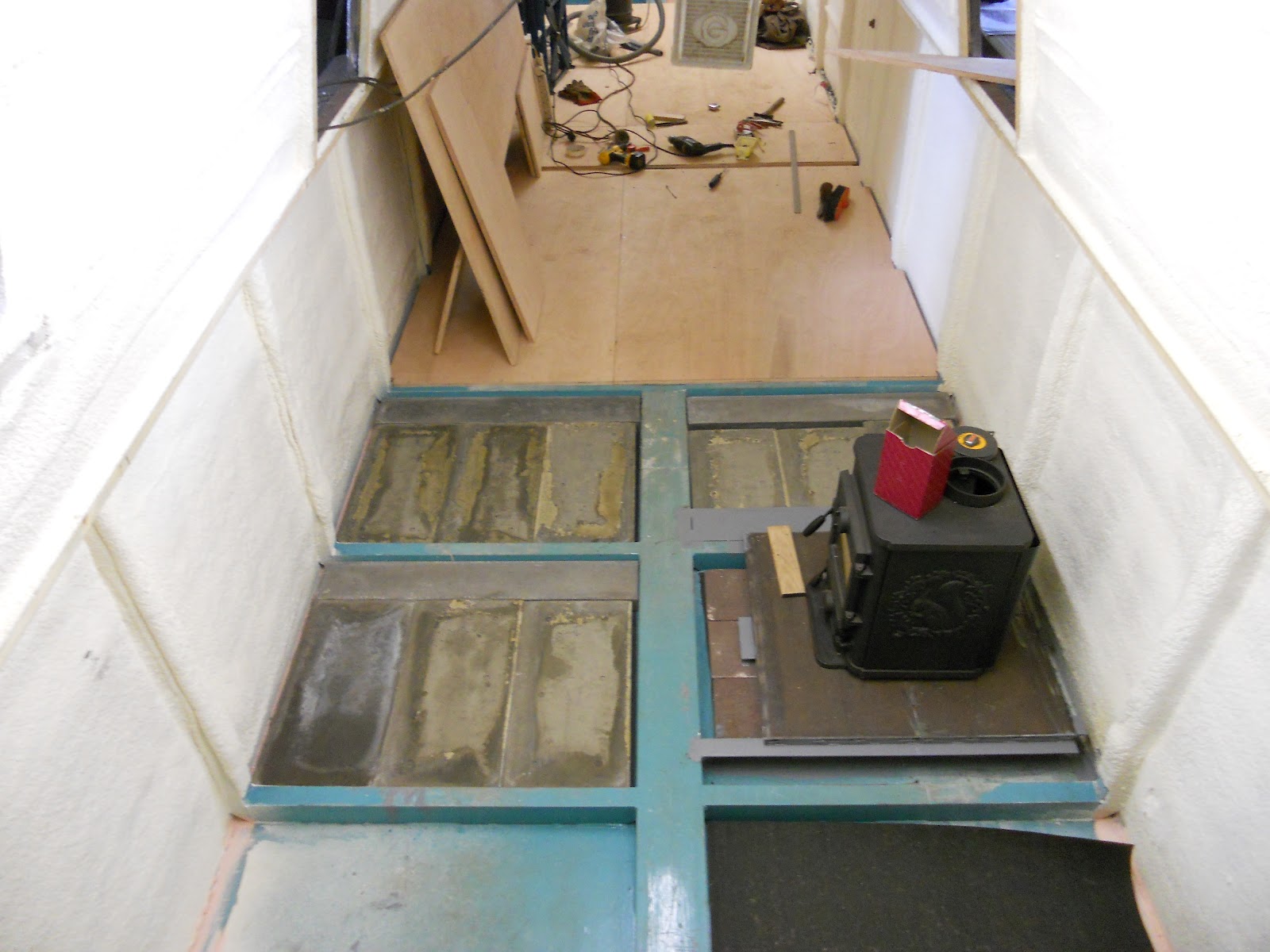 Harris & Watson Narrowboat Build Ballast, sub floor and stove hearth