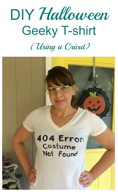 Need a super easy costume for Halloween? Make this easy geeky t-shirt using your Cricut and vinyl!