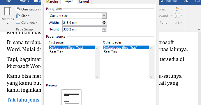 Ukuran Margin Untuk F4 Soalan bt