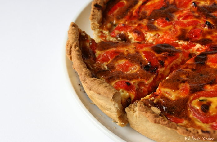 Quiche de pimientos con queso azul