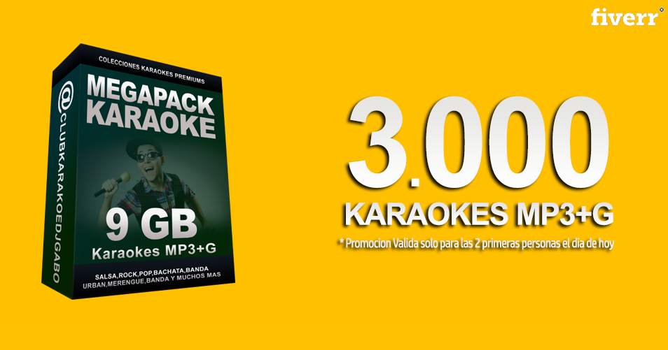 3.000 Karaokes mp3+g Profesionales para PC Windows / Mac / Pack Basic