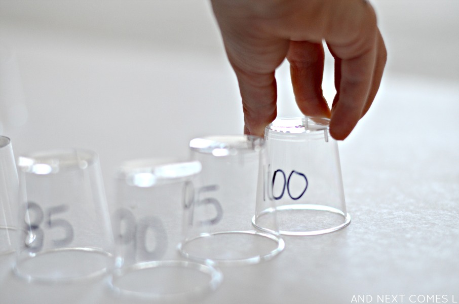 Elementary math for kids: skip counting with DIY math cups from And Next Comes L